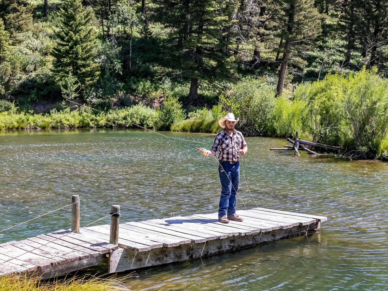 Ranch Activities Fishing on Pond